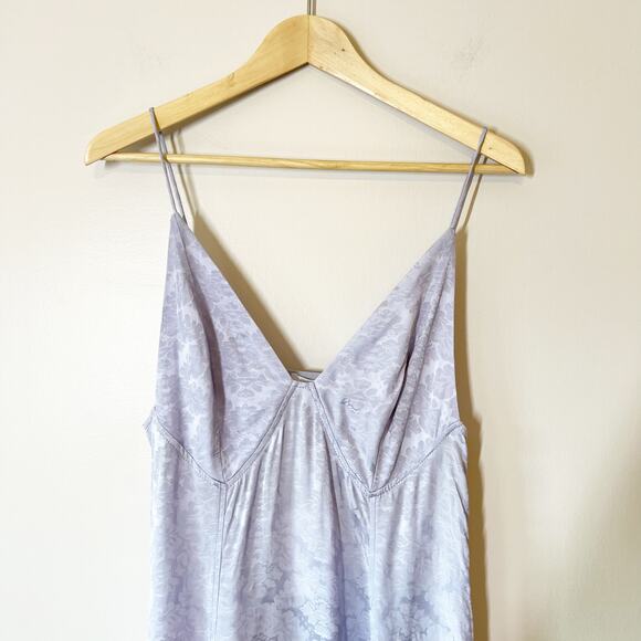 Ganni Floral Jacquard Midi Slip Dress In Cosmic Sky Size 38 US 6 NEW - Picture 4 of 12